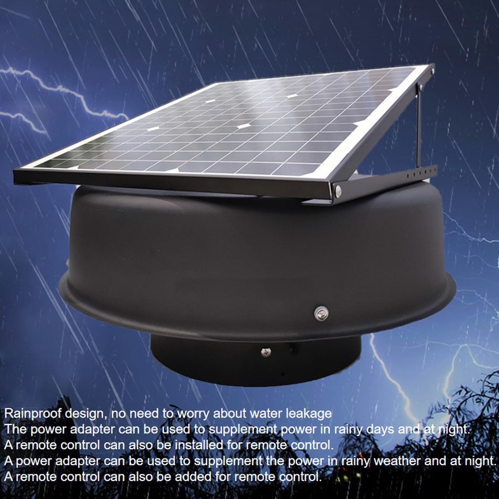 Fockety Solar-Dachbodenventilator, 35 W 40 W DC 15 V Solarbetriebener Dachabluftventilator Wetterfest Wenig Lärm 2500–3000 M³/h Solarbetriebener Ventilator Solar-Dachventilator für