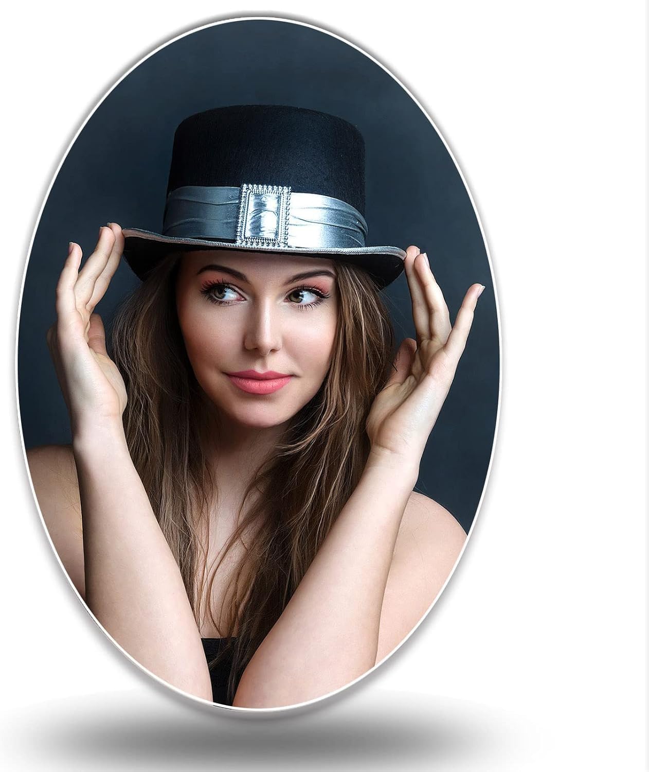 Custom Memorial Photo Tile for Tombstone Waterproof Ceramic Personalized Porcelain Picture Waterproof for Grave Decorations Oval headstones Custom Photo Memorial Plaque Colorful (Colorful 7'')