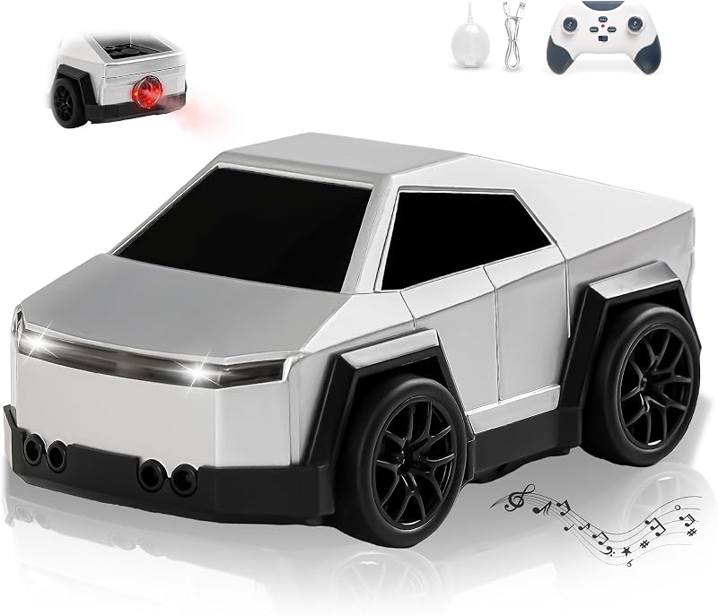 auto de control remoto de inspiración cibernética, juguetes de auto Rc con sonido de luces de pulverización de deriva | Seguimiento automático de juguetes de camiones Rc de 2,4 GHz para mascotas de más de 3 niños