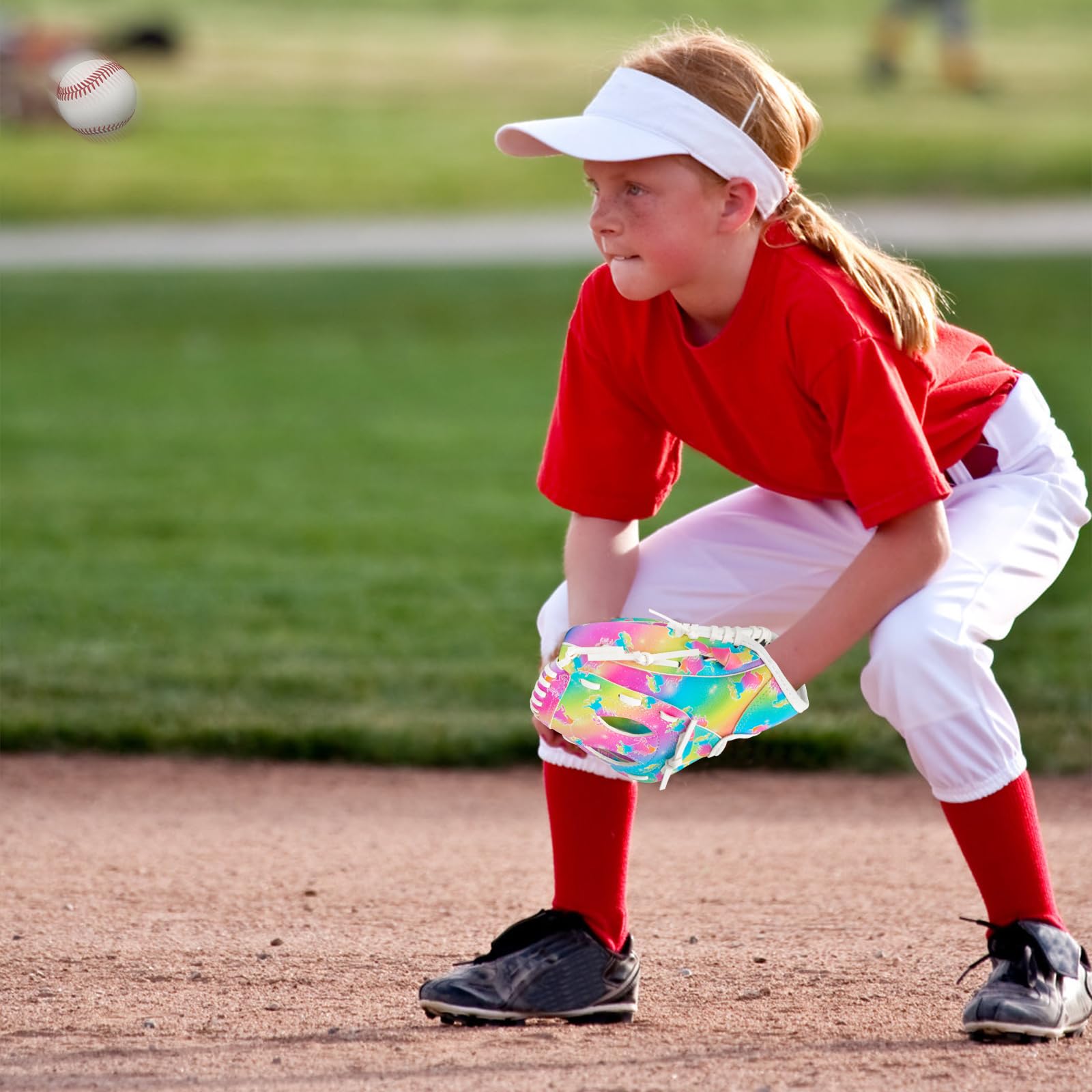 OlyPegic Gant de baseball pour enfants de 3 à 9 ans – Cuir synthétique facile à enfiler | Paume en polyuréthane | Maille respirante | Doublure douce | Tee Ball et Little League | Garçons et filles |