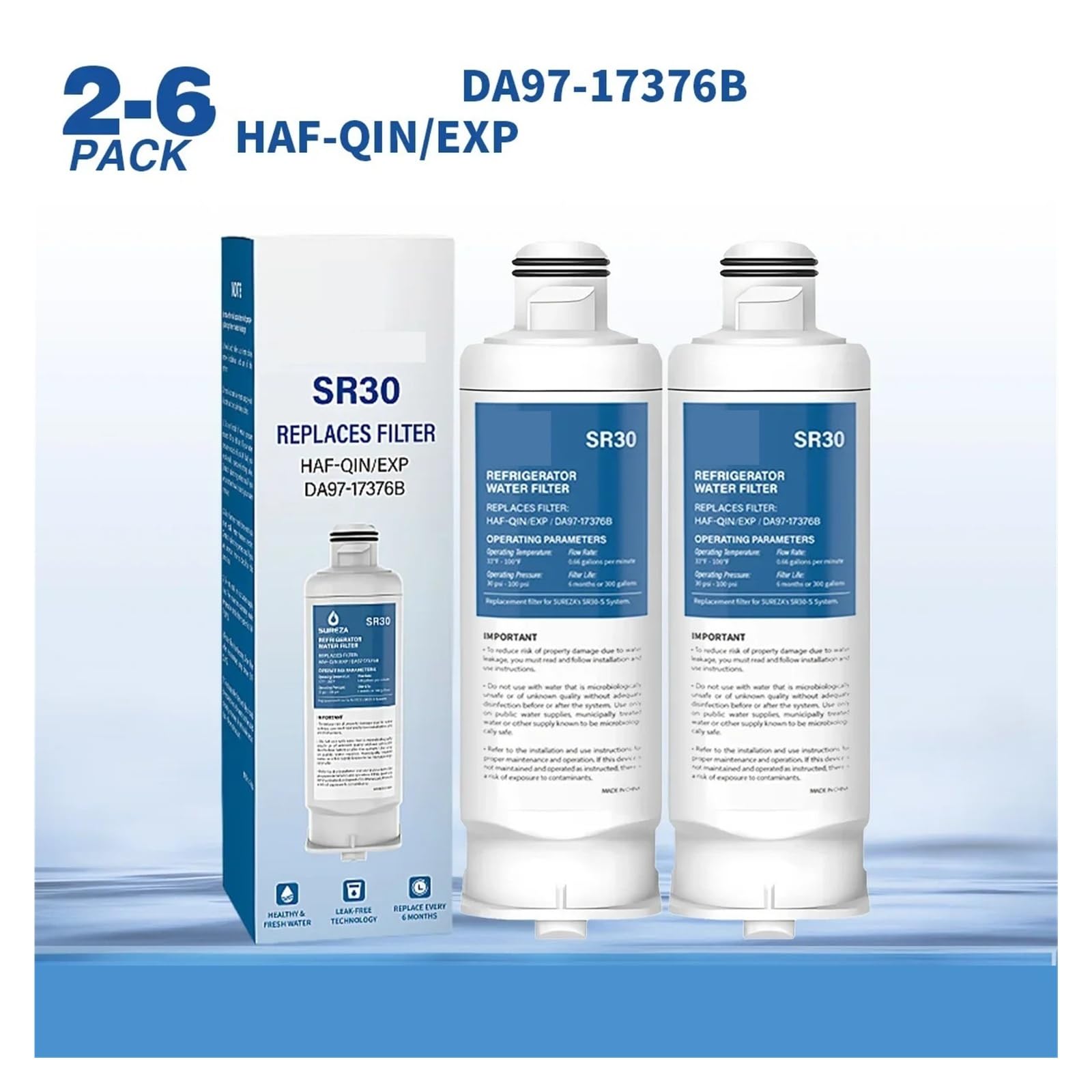 Ersatz-Wasserfilter For Kühlschränke, Kompatibel Mit Samsung, DA97 17376B HAF-QIN/EXP HAF-QIN DA97-08006C RF23M8070SG WS645A(5 PCS)