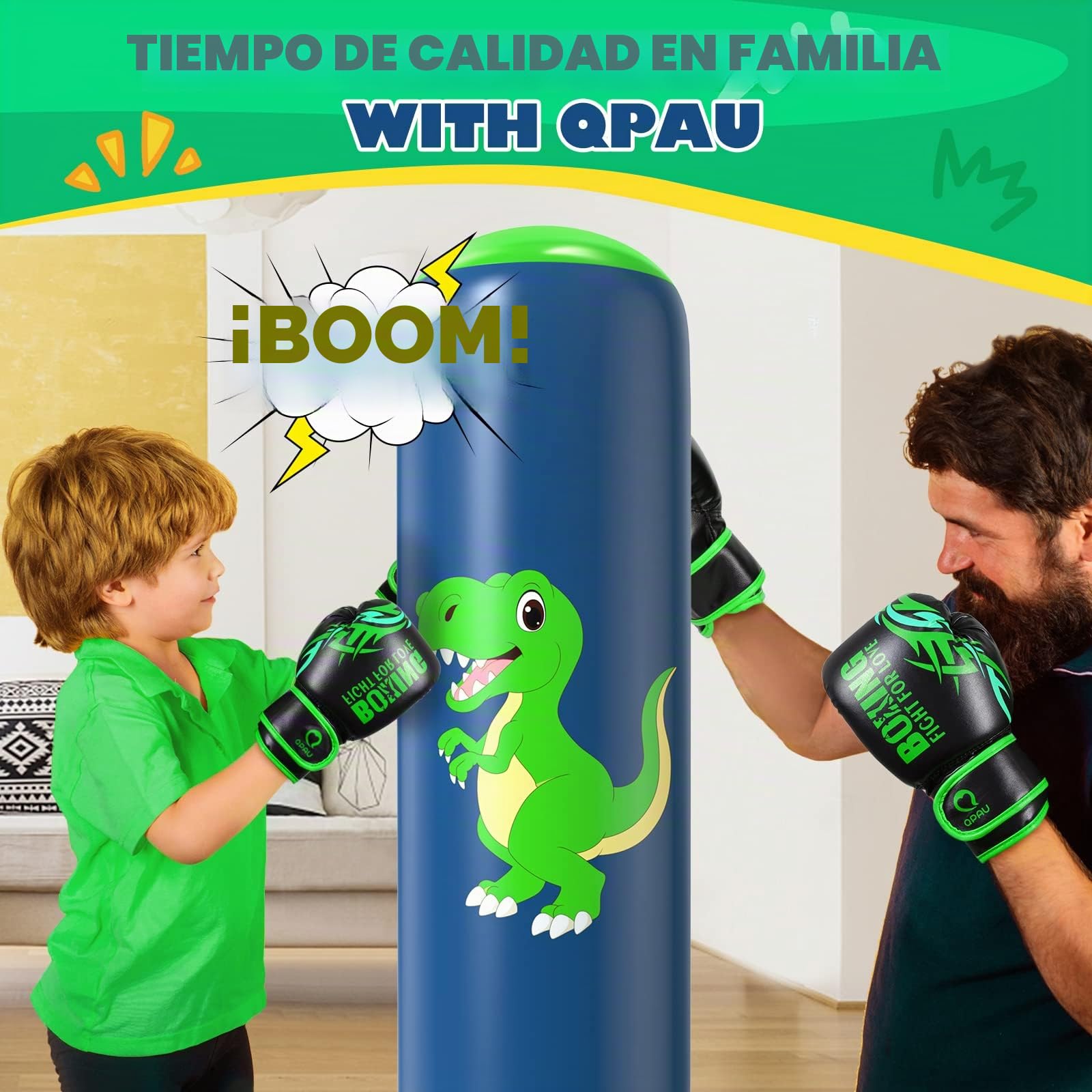 Saco Boxeo Niños Inflable de Pie 3-8 Años Punching Ball Set Karate Taekwondo MMA