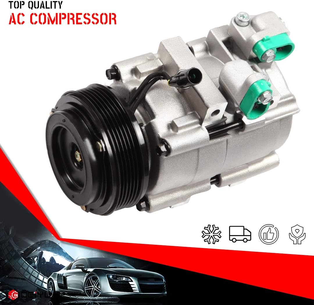 cciyu AC Compressor Pump for Kia Sedona 3.5L 2002 2003 2004 2005 Air Conditioning Compressor with Clutch for Car Air Compressor 813275,14-7002NEW,147002NC,2041627 1K52Y61450B,RK52Y61450BU,6511979