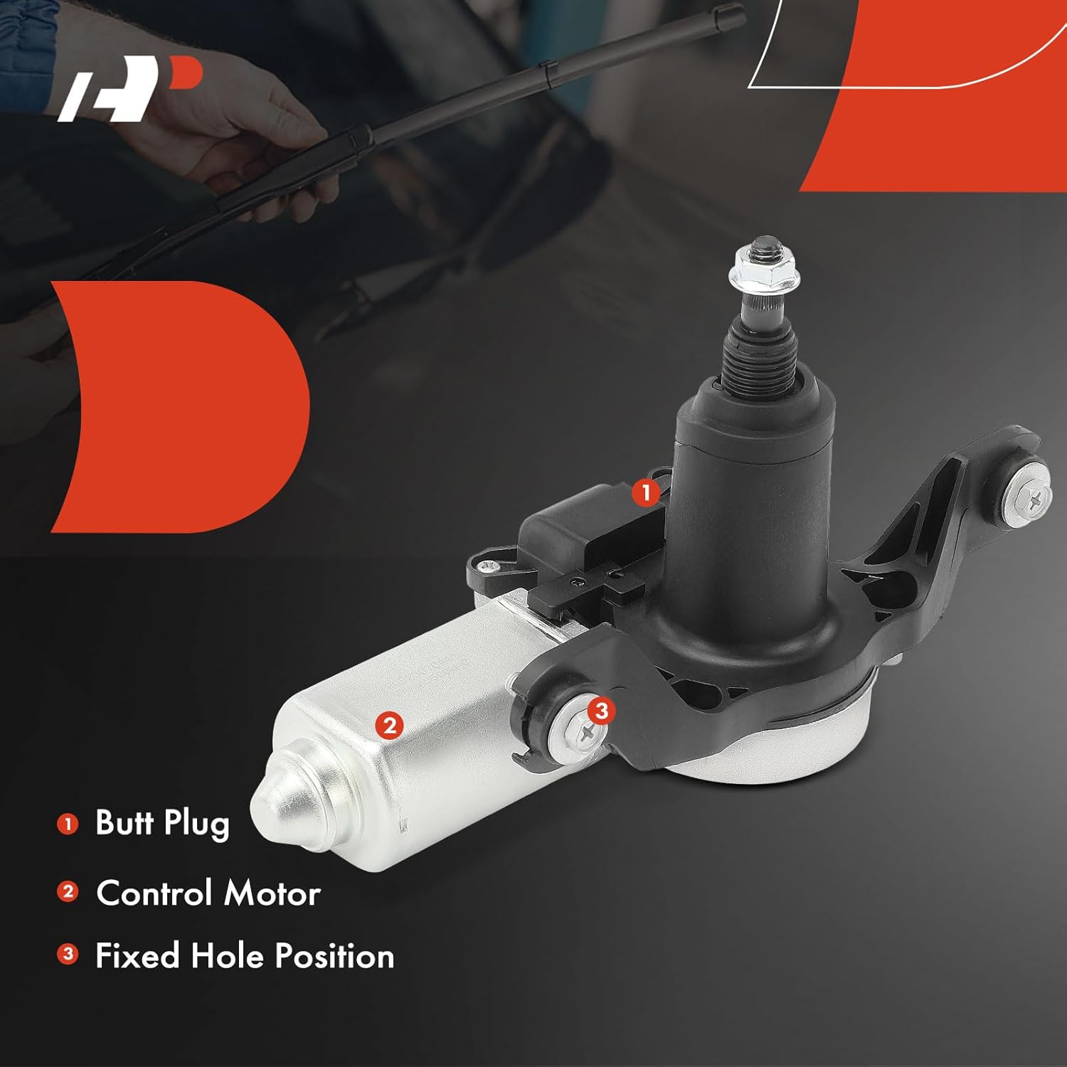 A-Premium Rear Windshield Wiper Motor Compatible with Jeep XK Series Commander 2006-2010, WK Series Grand Cherokee 2005-2010, Sport Utility, 5-Pin, Replace# 55156325AB, 55156325AC