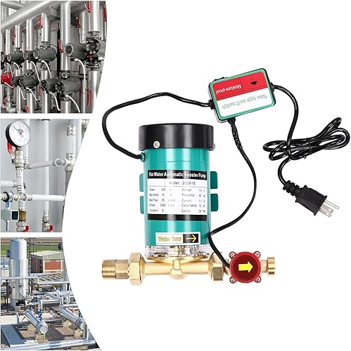 Miniatura 2 de Bomba de refuerzo de presión de agua de 120 W, 115 V60 Hz, bomba automática de refuerzo de ducha de 1 pulgada, 3460 rmin 25 Lmin396 GPH bomba de