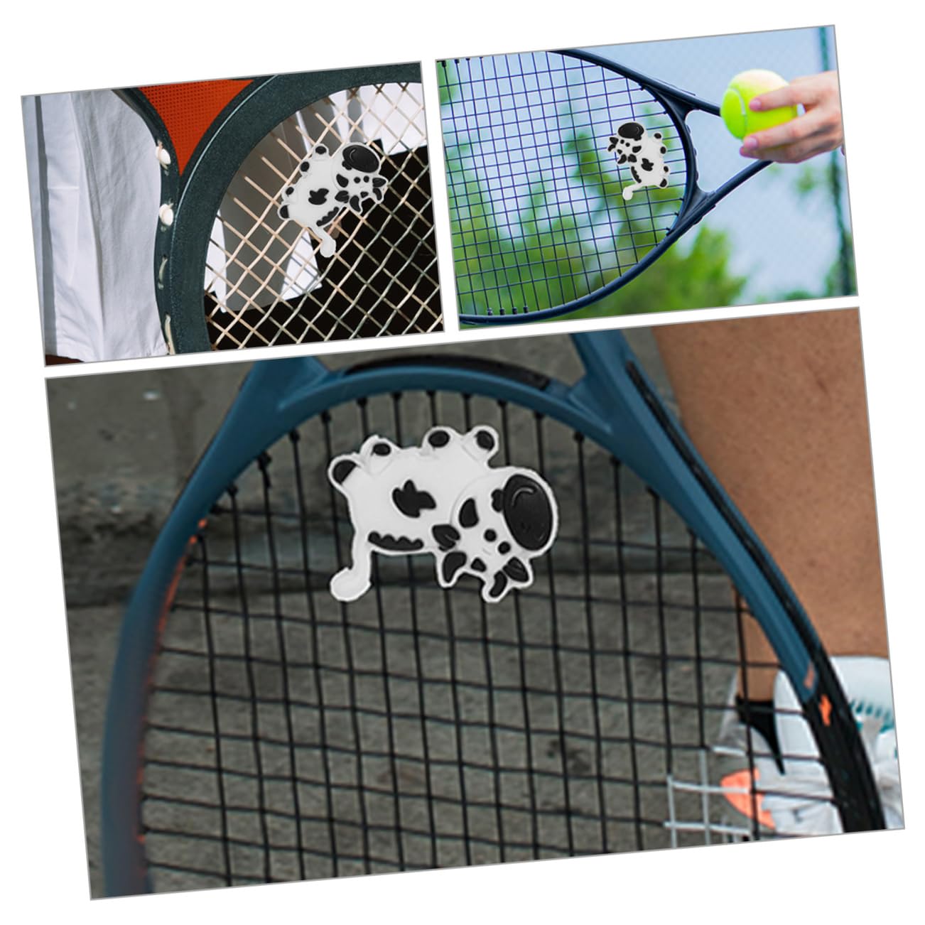 GANAZONO 4Pcs Cute Animal Shaped Tennis Vibration Dampeners Silicone Shock Absorbers for Racket Tennis Accessories to Reduce Vibration and Enhance Stability