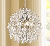 Bestier Modern Pendant Chandelier Crystal Raindrop Lighting Ceiling Light Fixture Lamp for Dining Room Bathroom Bedroom Livingroom entryway 3 E12 Bulbs Required D16 in x H18 in
