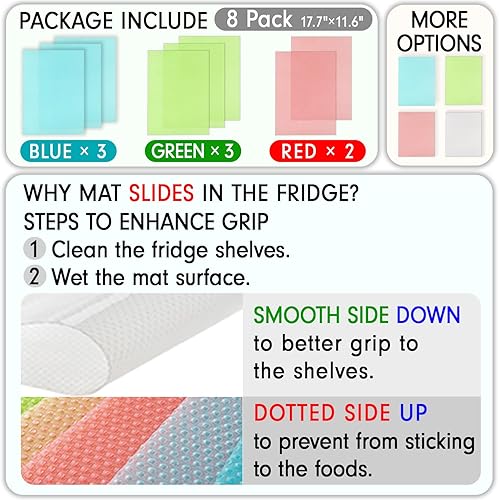 Miniatura 2 de MayNest Juego de 8 fundas para la heladera fundas lavables accesorios de cocina para el hogar organización para los estantes de vidrio del