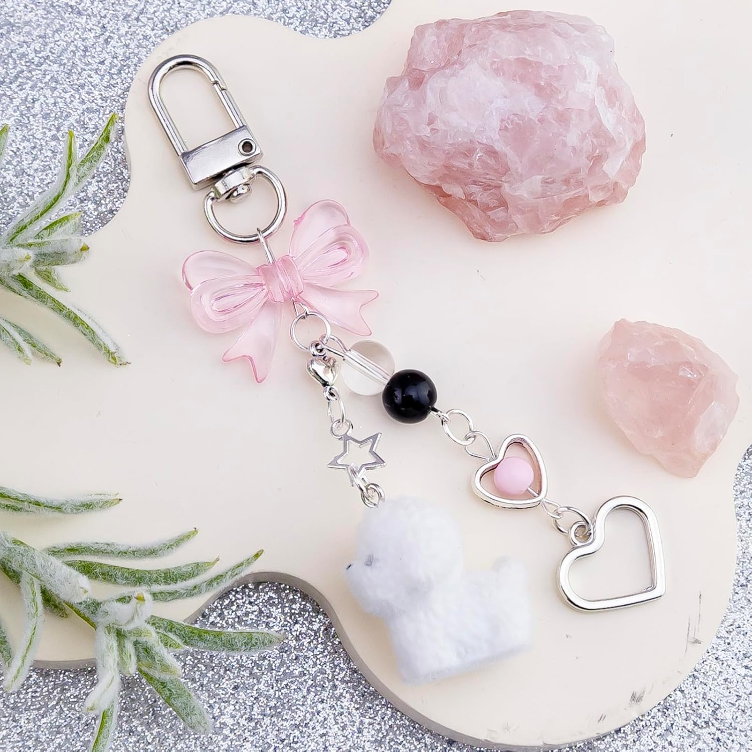 Cute Dog Keychain Cute Dogs Bag Charms for Handbags Aesthetic Keychains for Backpacks Purse Tote Bags Wallet Kawaii Accessories Stuffed Animal Dog Mom Gifts for Women Girls - Image 6