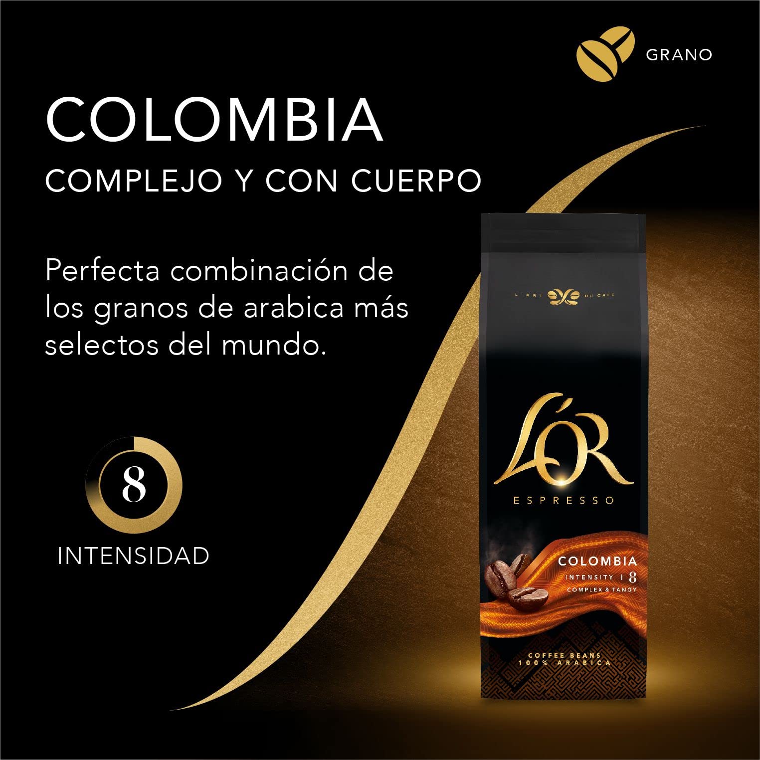 L'OR Café Grano Colombia 100% Arábica Intensidad 8 500g