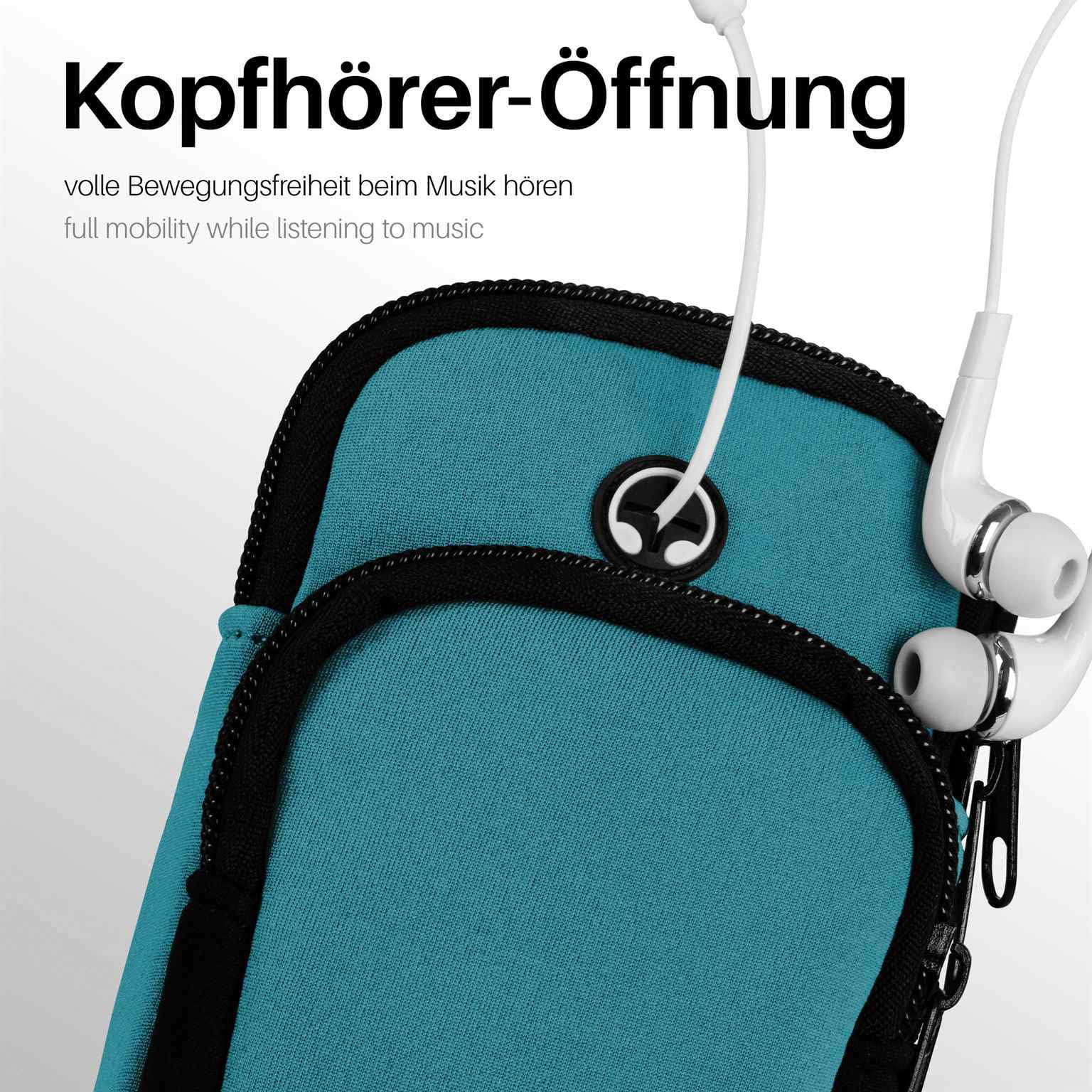 Custodia Da Braccio In Neoprene Per Xiaomi 11T / 11T Pro – 2 Scomparti, Impermeabile, Con Apertura Per Cuffie, Rosa