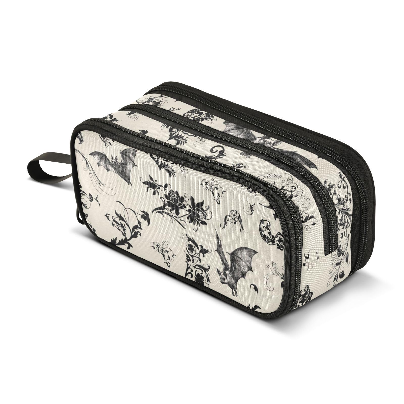 ZAZYXTJ Goth Bat Pencil Case Large Capacity Pencil Pouch