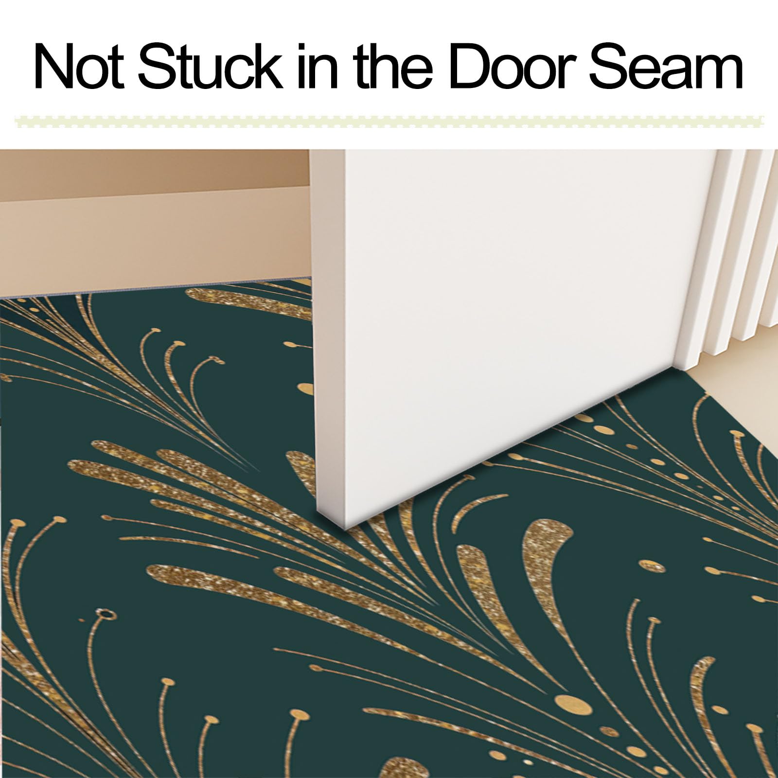 Paillasson de intérieur Antidérapant, Tapis de Rétro Luxe, Tapis Salle de Bain Flanelle Douce, Absorbant l'eau, pour Cuisine (Cristal Pierre Précieuse, 80x120cm