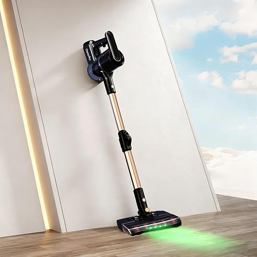 Aspiradora, Osmo Provacuum - Potente succión de 15000 pa, revelación de polvo de luz verde ancha de 140, aspiradora plegable, rodillo antienredos,