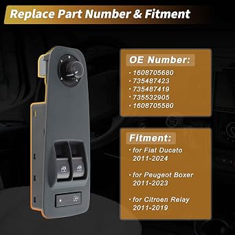 A ABSOPRO Power Window Switch for Fiat Ducato for Citroen Relay 1608705680