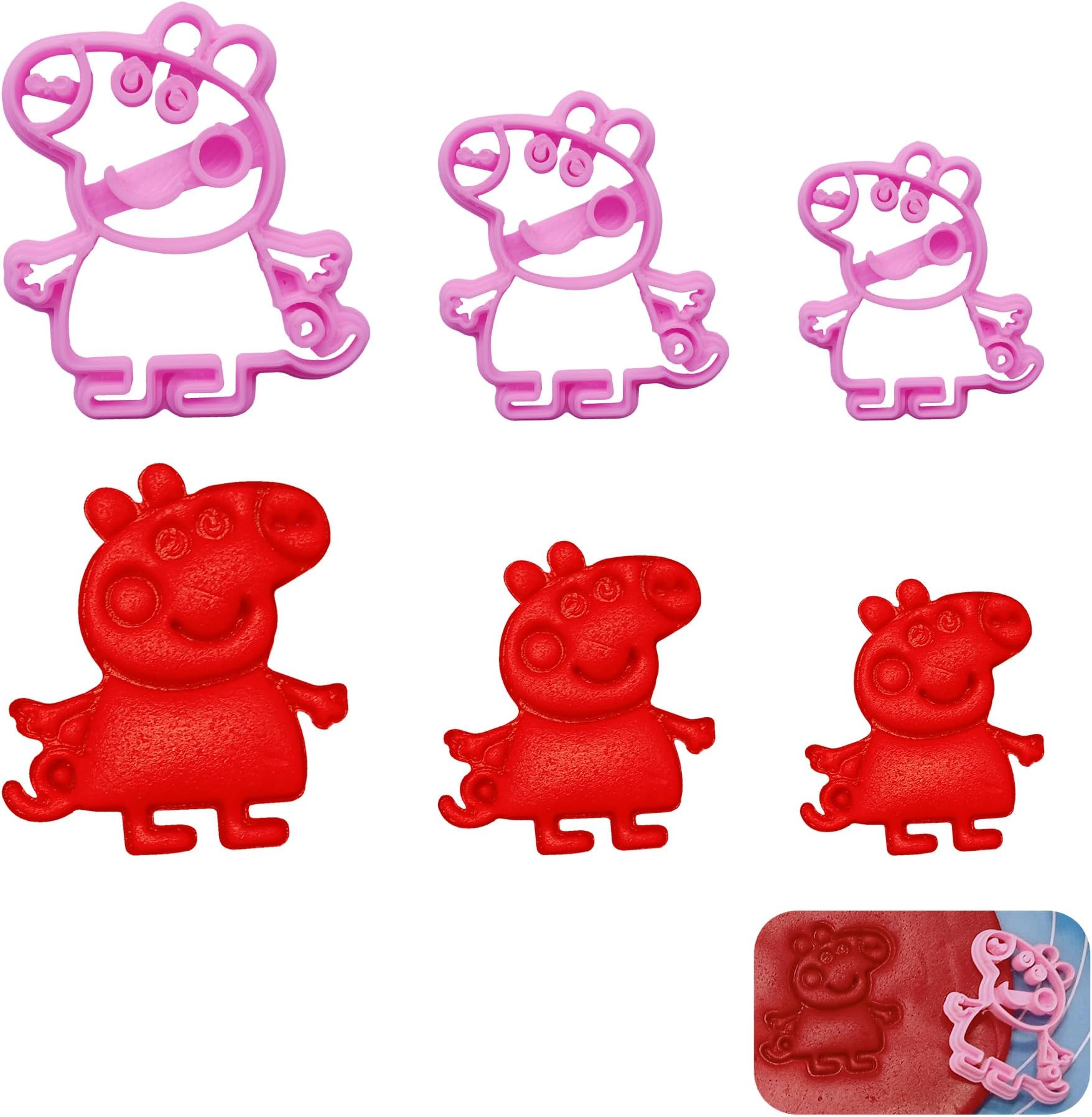 JSA Peppa Pig Cartoon Character Theme Children Comics Shape Cut Out Cookie Fruit Vegetable Sandwich Bread Fondant Biscuit Clay Cake Dough Polymer Cutter Craft Stencil Stamp Jewellery Making Tool