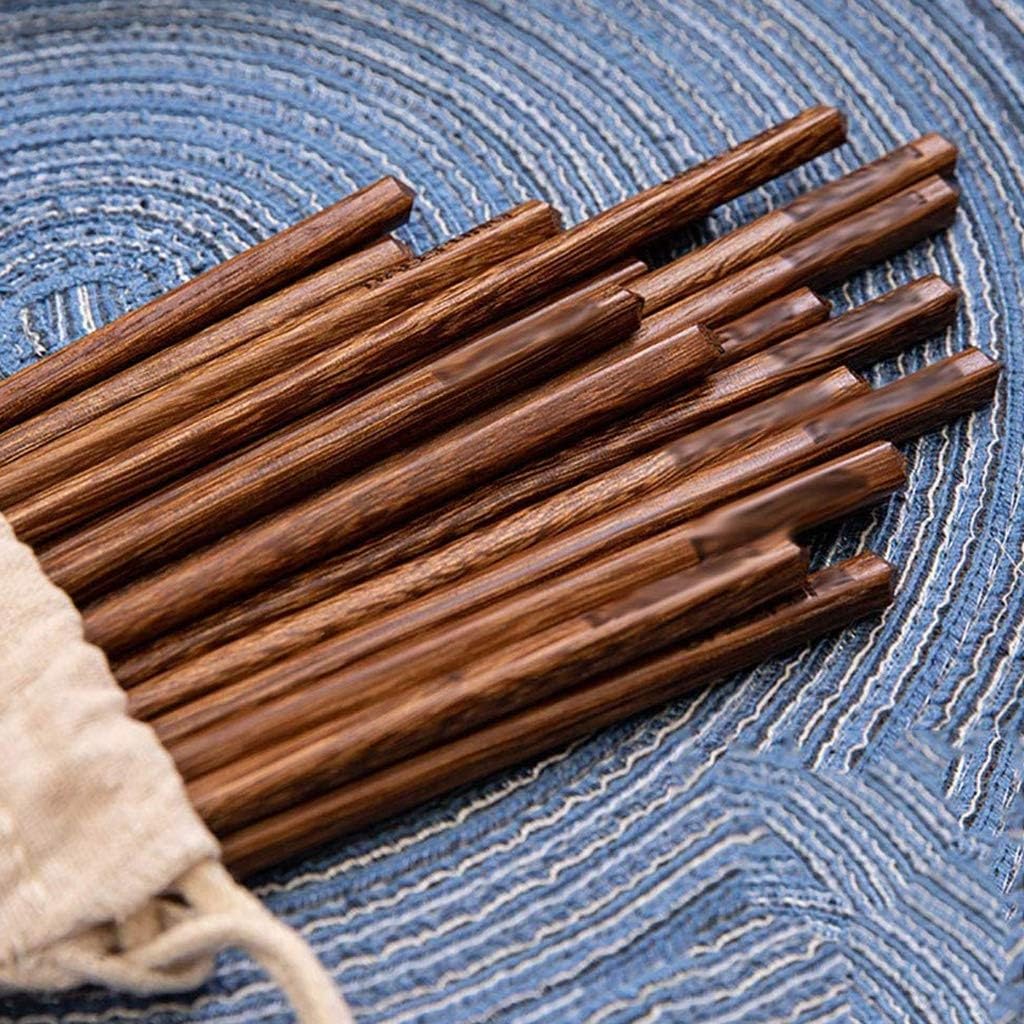 Palillos Chinos Aptos para lavavajillas, Juego de 10 Pares de Palillos Chinos de Madera Reutilizables, Palillos Chinos, Material Natural, Juego de Regalo de Palillos Chinos japones(1)
