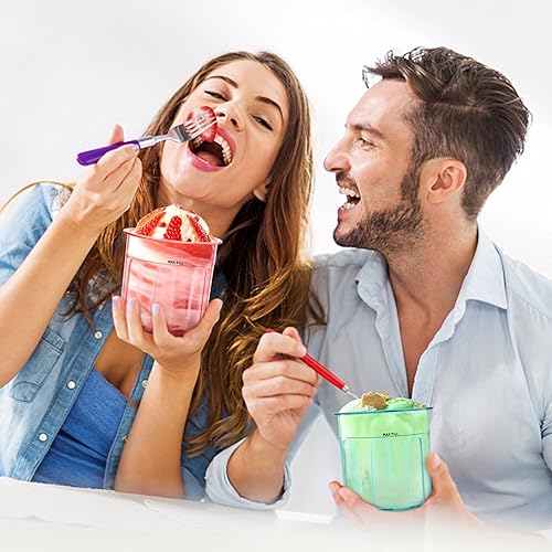 Miniatura 7 de Contenedores de repuesto para pintas y tapas de helado, recipientes de 16 onzas compatibles con Ninja NC301 NC300 NC299AMZ Series Ice Maker  sin BPA