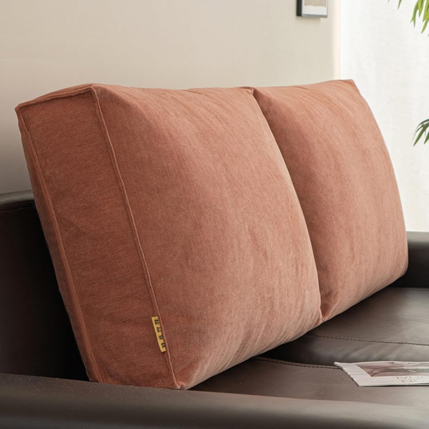 Support de dos pour lit grand coussin rembourré et housse amovible rose 60cm