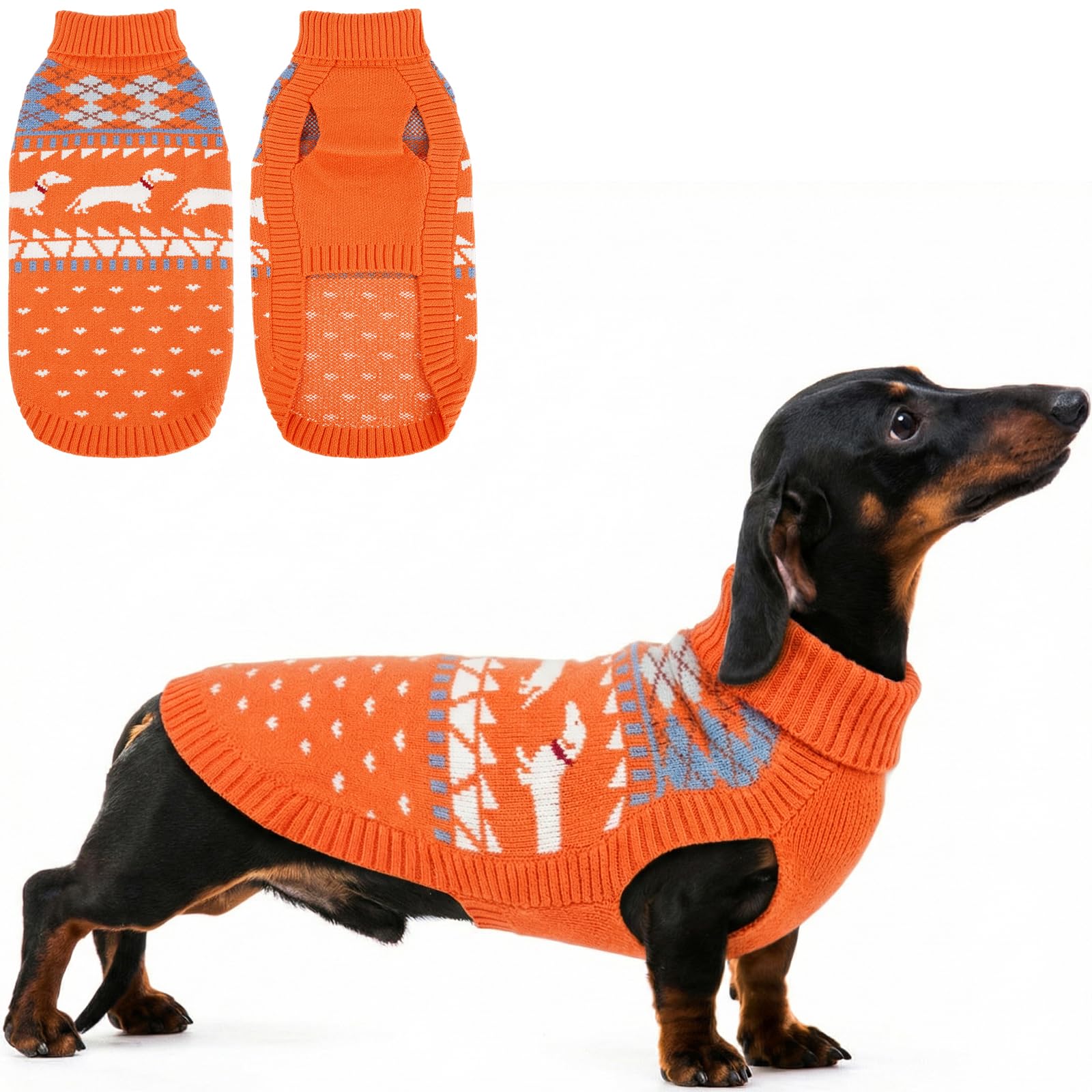 Lelepet Dog Jumper for Dachshund, Turtleneck Pullover for Medium Dogs — image 1