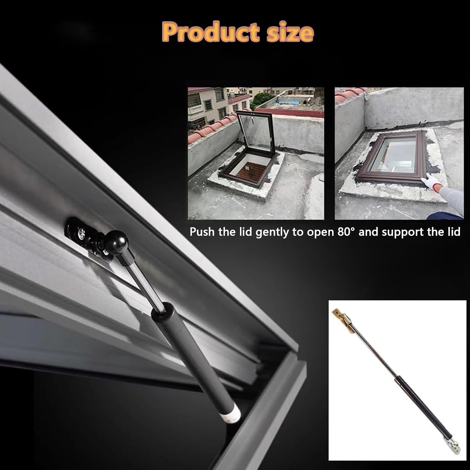 Skylight Roof Window, Sloped Flat Roof Skylight Cover Attic Sun Room Underground Lighting Well Window, Aluminum Viewing Window with Handles, for Attic/Sun Room(LxW 55x60cm/21.7x23.6in)