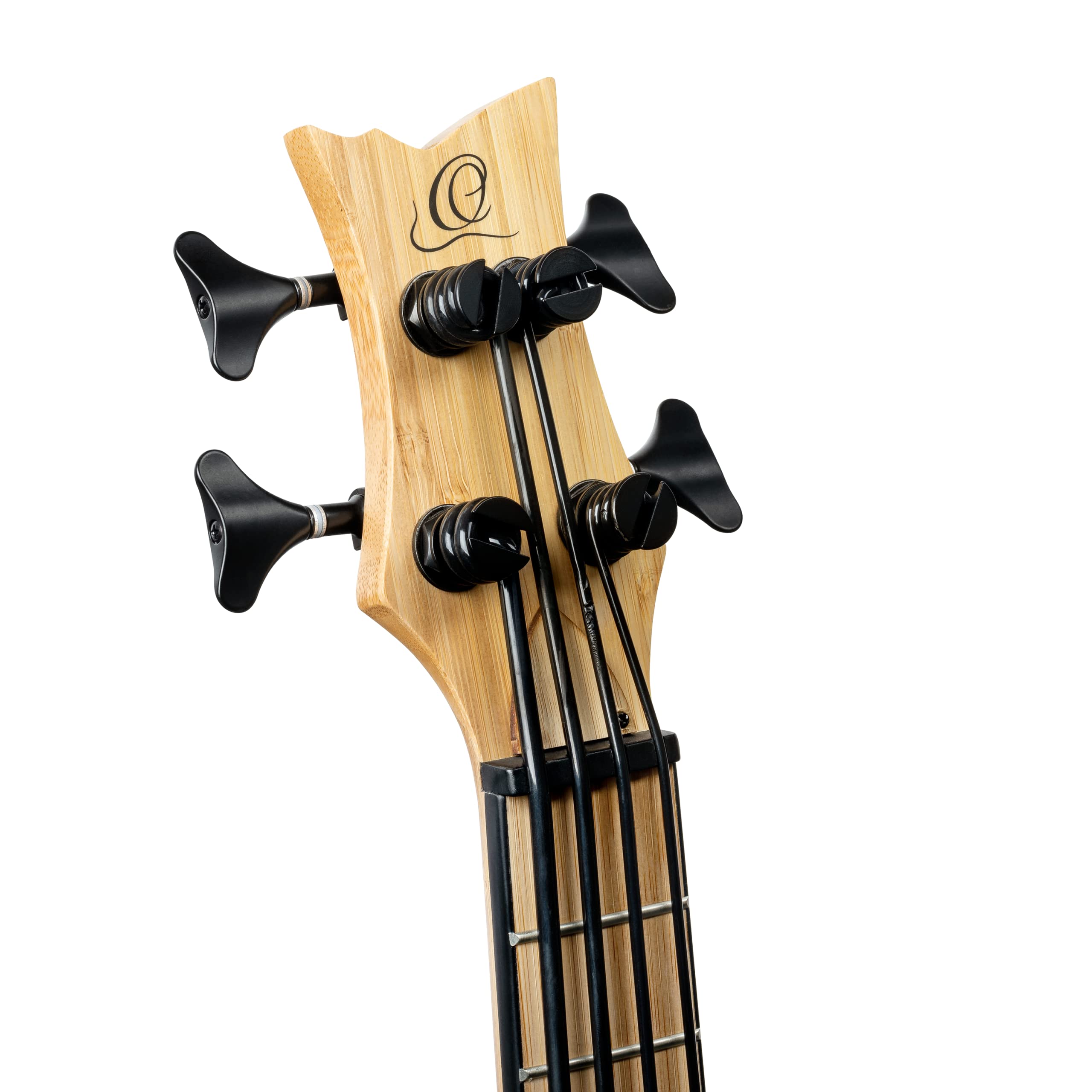 Ortega Guitars Bass Ukulele Elektro-Akustisch – F-Schallloch – Bamboo Series – Inklusive Gig Bag – Massiver Bambus, Natur (RUNAB-UB)