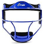 Champion Sports Steel Softball Face Mask - Classic Fielders Masks for Youth - Durable Head Guards - Premium Sports Accessories for Indoors and Outdoors - Blue