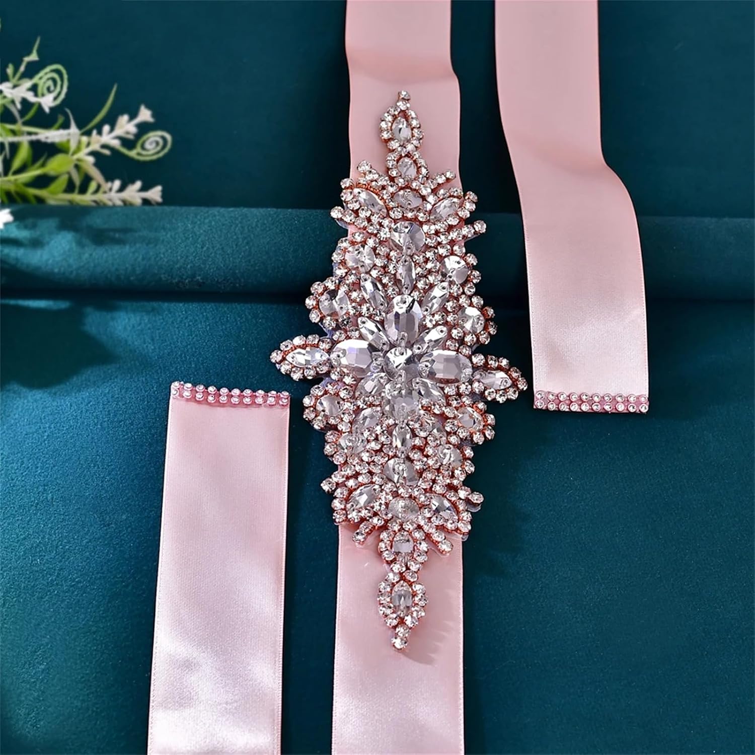 Women’S Sparkly Beaded Wedding Sash Belt With Rhinestones And Pearls For Bride Bridesmaid Formal Evening Gowns