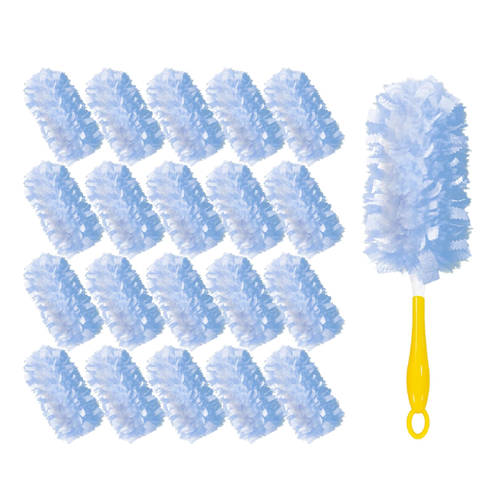 360° Heavy Duty Duster Refills for Swiffer,20 Count Duster Refills with 1 Handle,Dusting Furniture, Blinds, Ceiling Fans, Walls, Feather & Microfiber, Unscented,Disposable