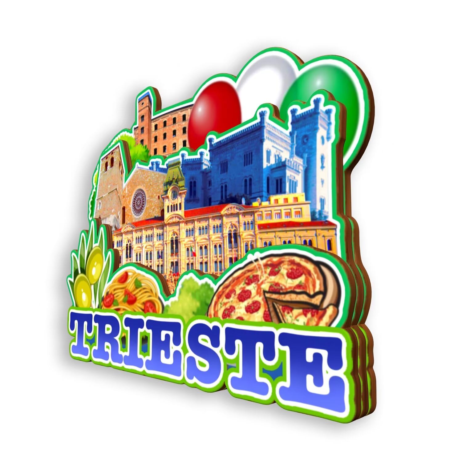 Magnete Calamita Frigo Trieste - Resina Dipinta A Mano, Paesaggio - Foto 6