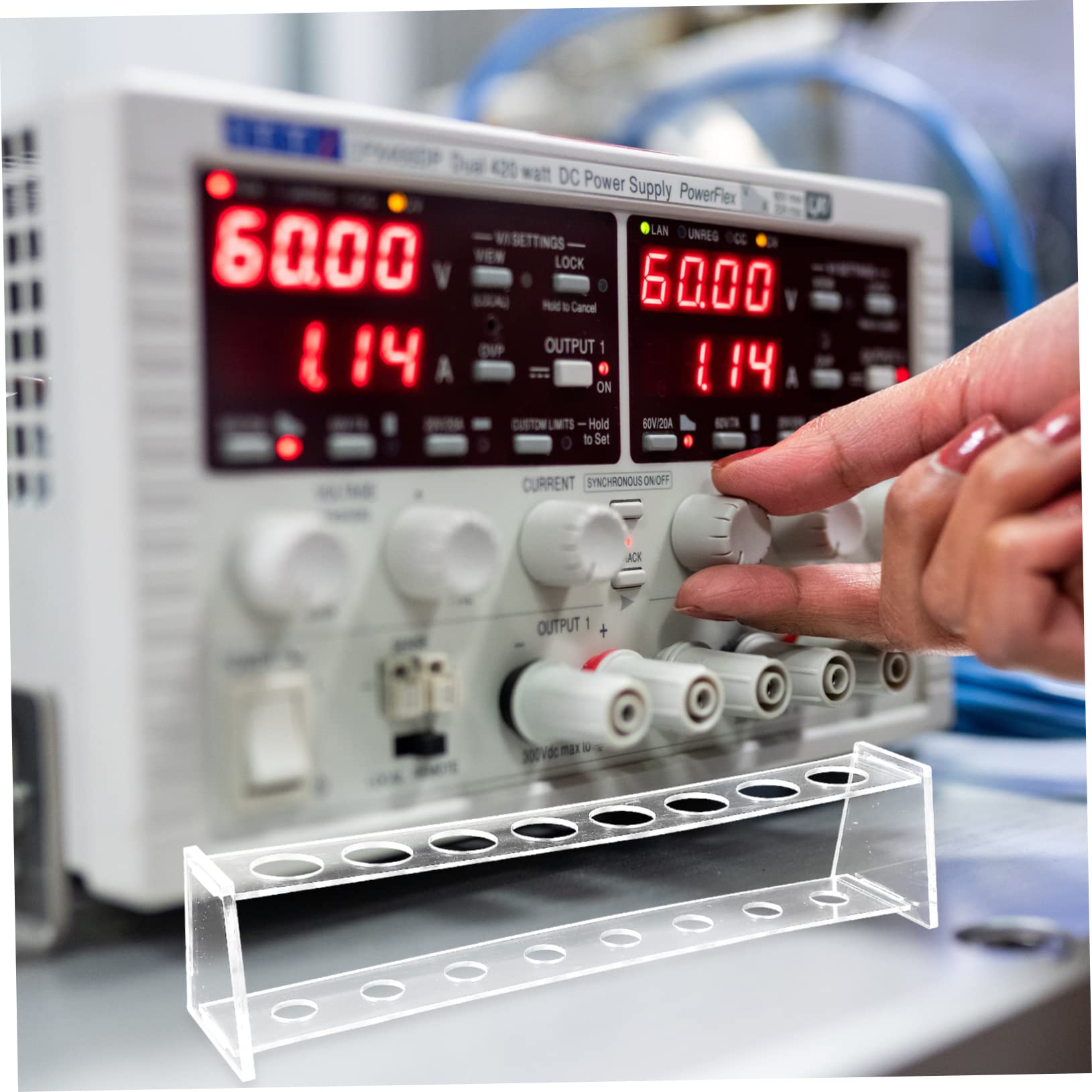 FUNOMOCYA Acrylic Test Tube Bracket for School -35mm Single Row 8 Holes Tube Rack Holder Rack
