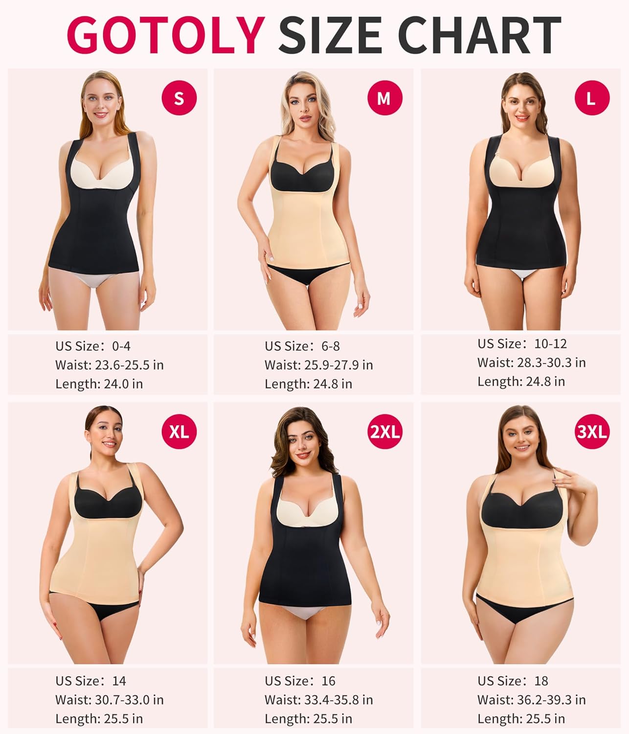 Gotoly Women's Waist Cincher Tummy Control Shapewear Compression Vest Invisible Body Shaper - Image 5