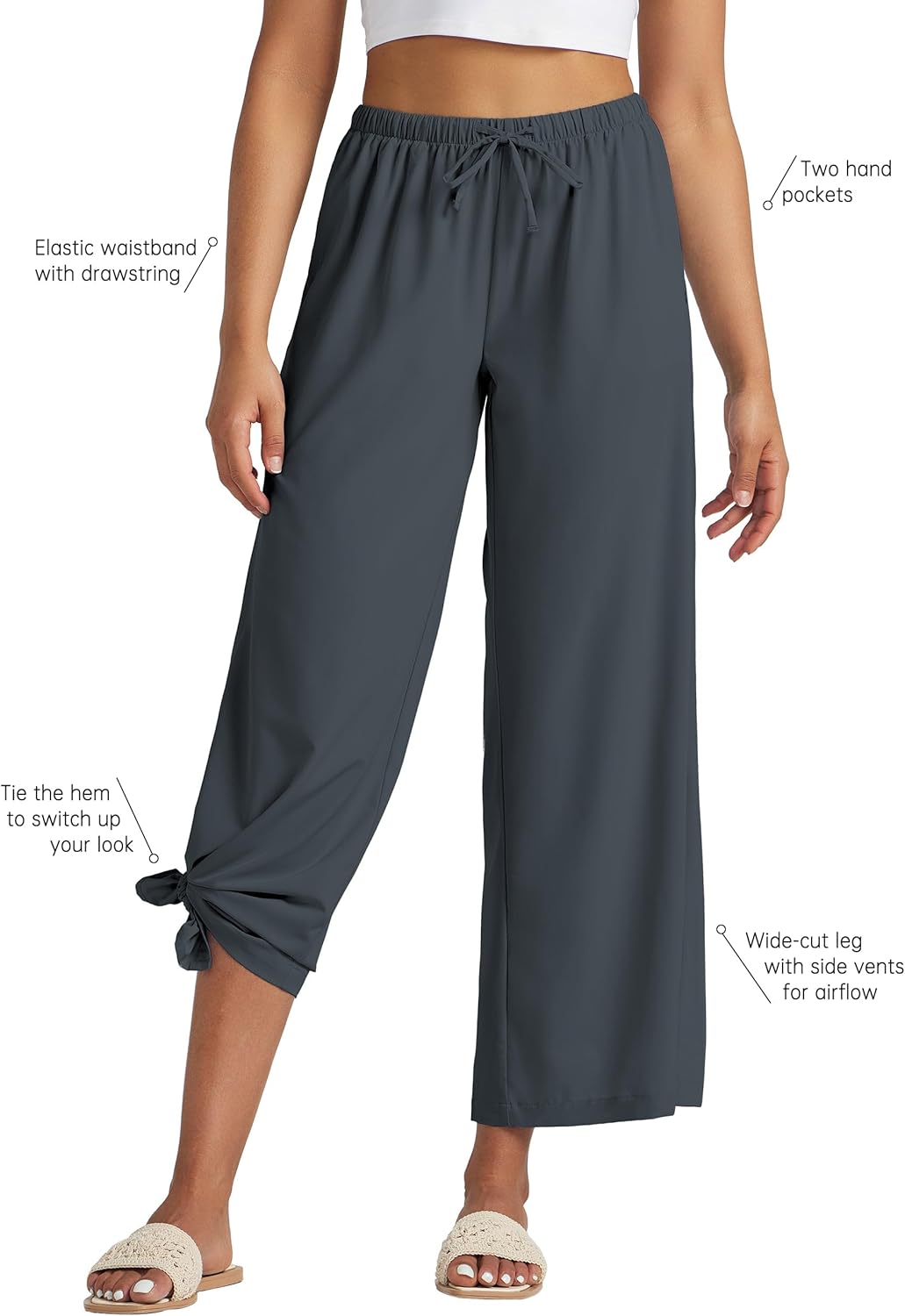 Willit Women's Wide Leg Pants UPF 50+ Swim Beach Pants Lightweight Travel Pants Quick Dry Sun Protective