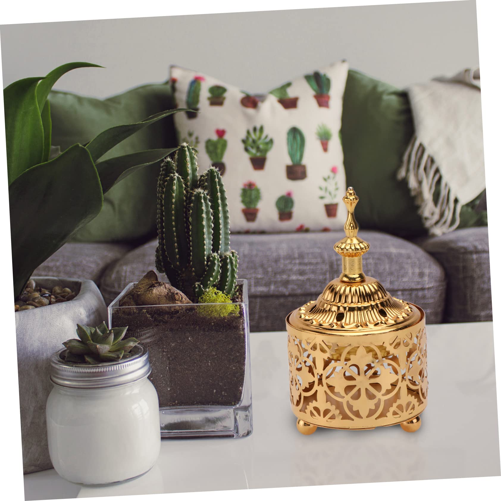 Cabilock 1pc Candlestick Party Decor Candle Stand Home Adornment Censer Candle Holder Decorative Candle Holder Iron Candle Holder Scented Candle Stick