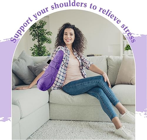 Miniatura 7 de TrelaCo Almohada para aliviar el dolor de hombro ajustable para alivio de la presión del brazo del hombro (violeta)