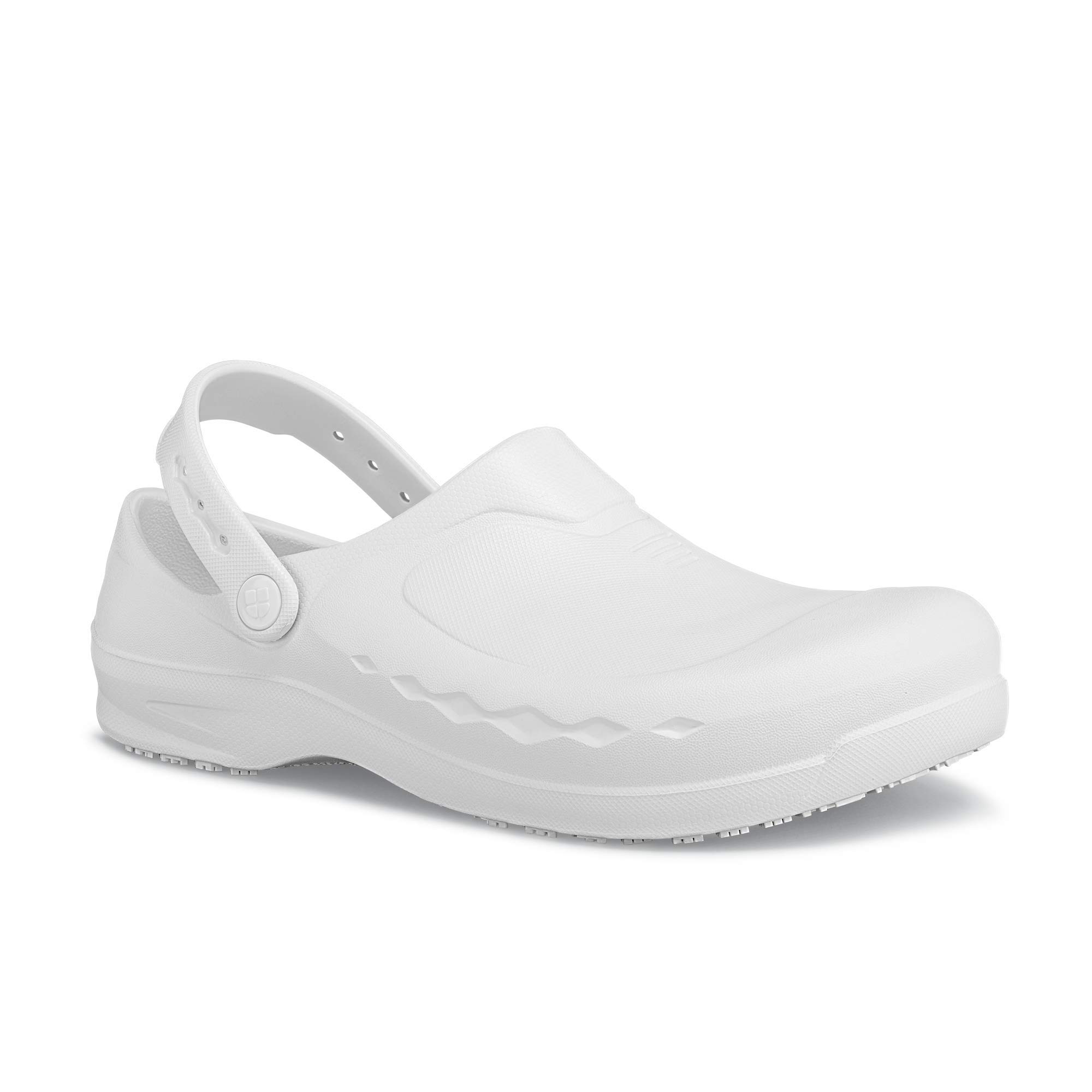 Shoes for Crews Buty robocze ZINC – wygodne, wodoodporne i antypoślizgowe chodaki do pracy zmianowej, personelu medycznego i kuchennego, dla mężczyzn i kobiet, biały, 44 EU