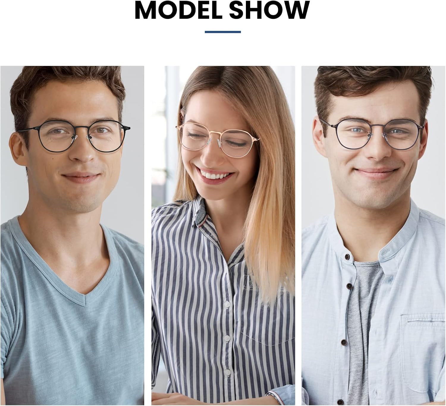 Livho Blue Light Blocking Glasses For Women Men Retro Round Metal