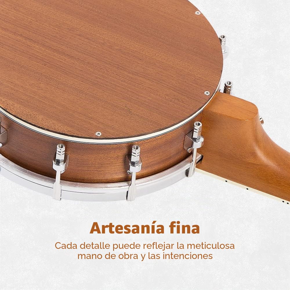 Banjo-ukelele Mulucky de 4 cuerdas, tamaño concierto, 23 pulgadas, parte trasera de madera maciza cerrada, con kit para principiantes - MBU-806