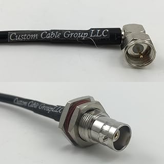 10 feet RG58 F MALE ANGLE to BNC FEMALE BIG BULKHEAD Pigtail Jumper RF coaxial cable 50ohm Quick USA Shipping