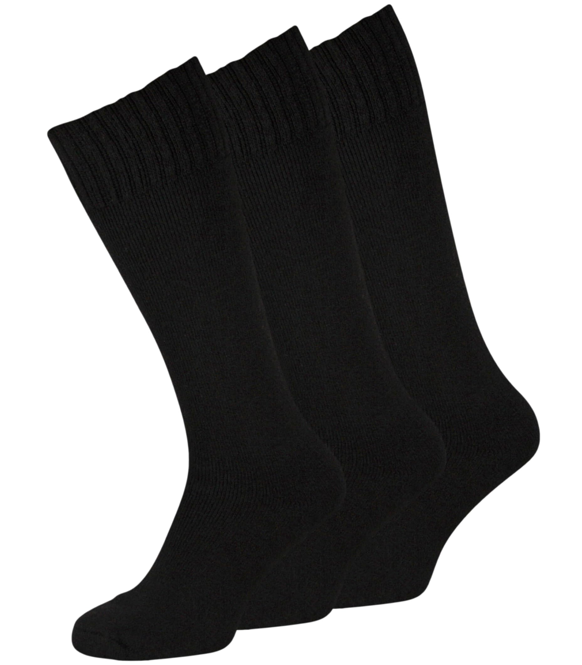 Itzu Mens Long Thermal Merino Wool Blend Thick High Socks 2.4 Tog Extra Warmth Comfort UK 6-11 in Black (3 Pair Pack (Black, Black, Black))