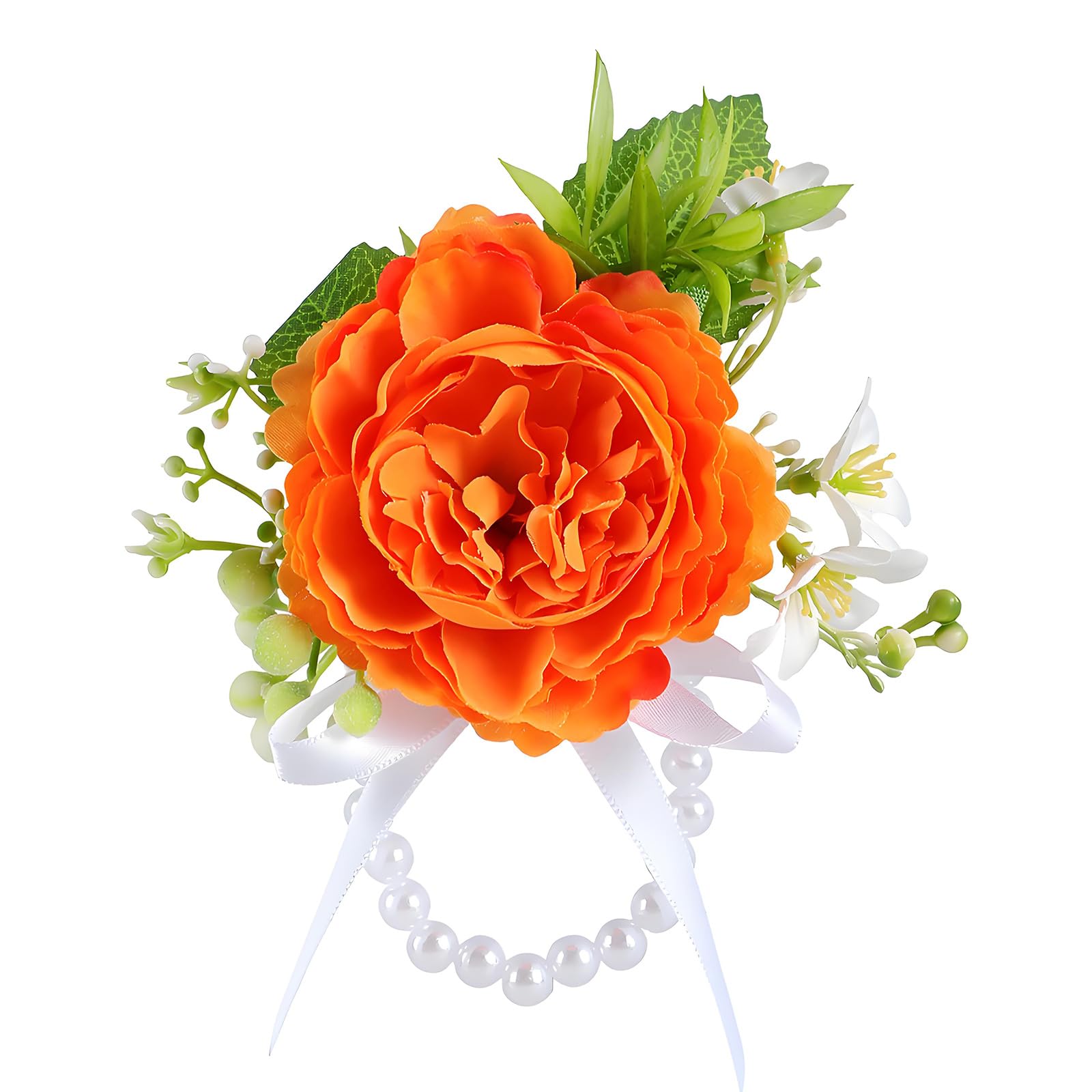 NEWFT Wedding Boutonniere Artificial Rose Wrist Corsage for Bridesmaids Groomsmen Wedding Ceremony Graduation Prom Event
