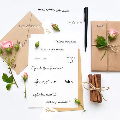 Miniatura 5 de Geyee 12 hojas de calcomanías inspiradoras para el regreso a la escuela, letras escritas a mano, calcomanías de citas estéticas motivacionales para