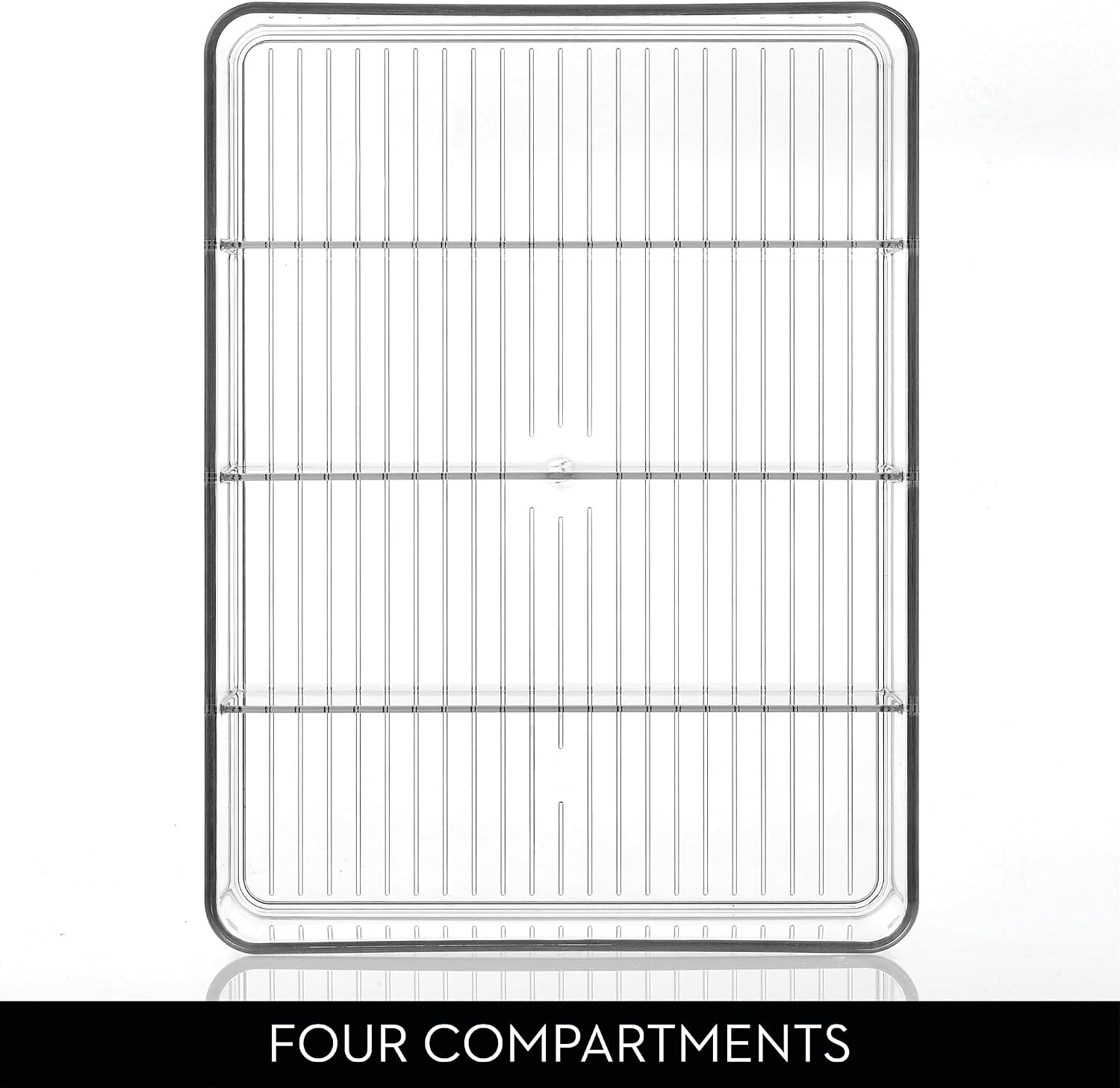 iDesign 4-Section Storage Bin, Clear image 4