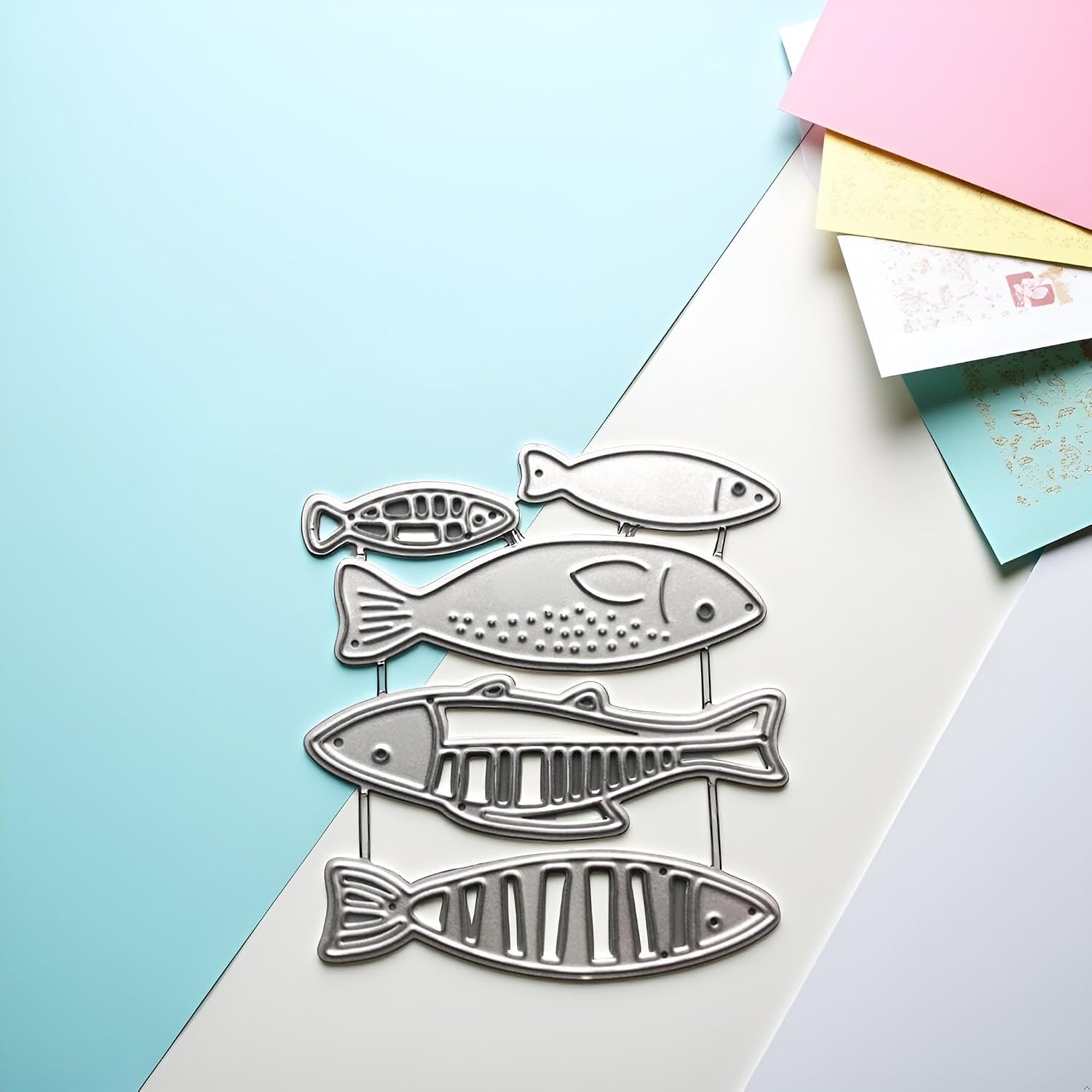 Fish Die Cut for Card Making, Animal Metal Cutting Dies Congratulations Die Cuts Happy Birthday Embossing Stencils Template for DIY Scrap-Booking Decor Wedding Birthday Blessing Card