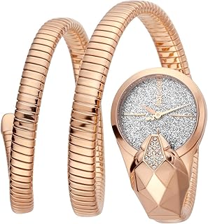 ساعة جلام سنيك للنساء من جست كافالي بمينا فضية - موديل JC1L114M0055 تناظري أبيض