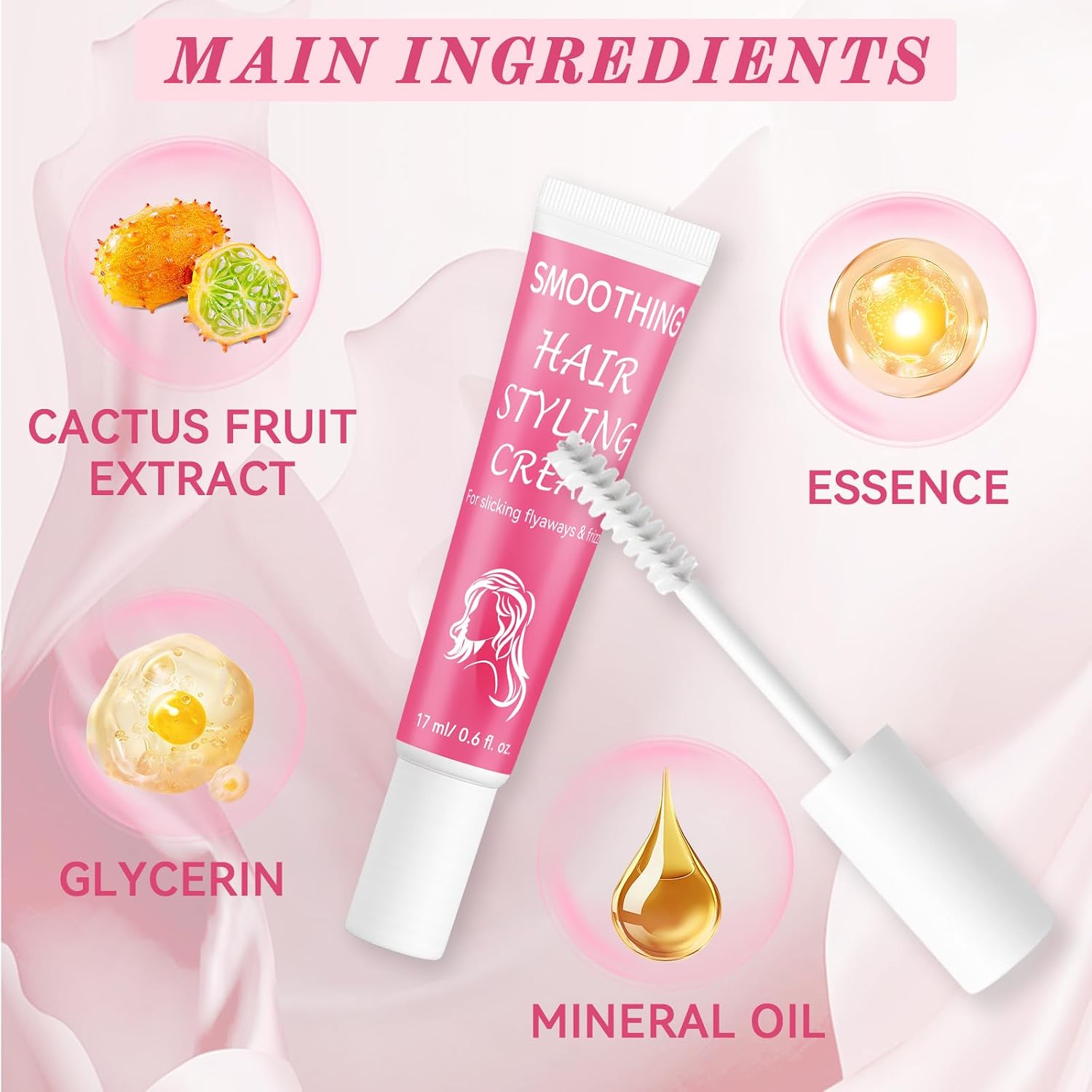 Bellisinno Styling Cream for Hair, Taming Wand Controls Flyaways, Smooths Frizz & Styles Edges, Lightweight Non-Greasy Hold, Travel Size Hair Flyaway Stick for All Hair Types, 0.6 oz