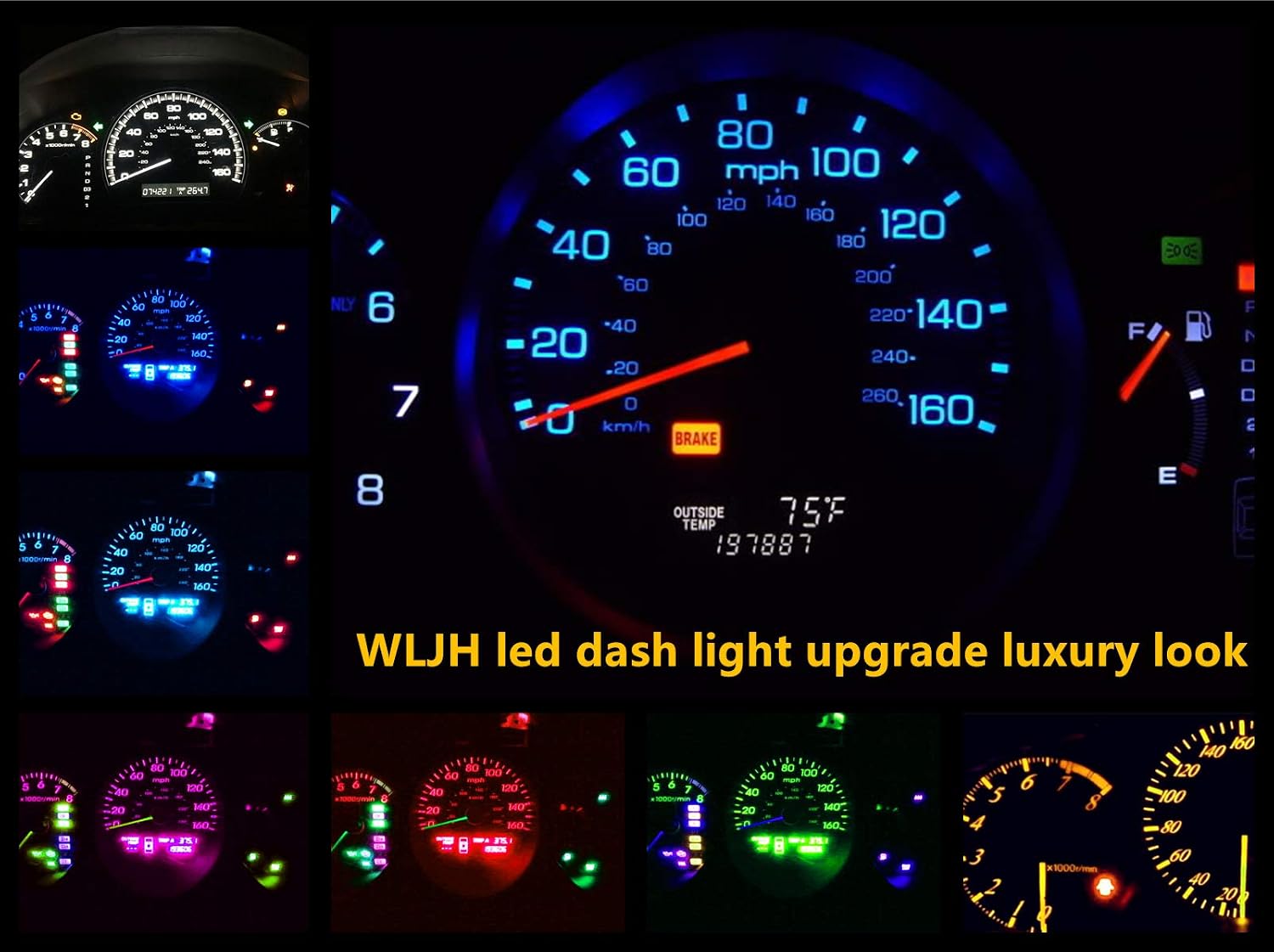 WLJH Extremely Bright Pink Gauge Dash Instrument Cluster Panel Lights and Bulbs Full Led Kits for Acura CL 2001-2003, Pack of 33