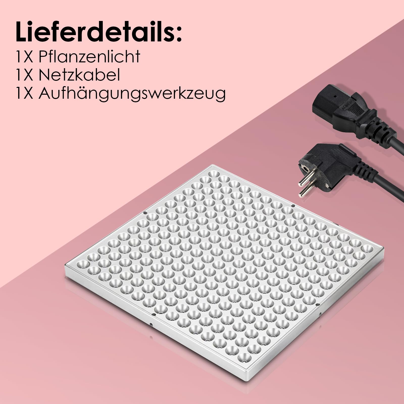4x15W LED-Pflanzenlicht, 225pcs rotes und blaues LED-wachstumslampe für pflanzen, Pflanzenlampe Led Vollspektrum, Quadratisches Indoor-Pflanzenlicht,1350LM für Gemüse und Blumen.