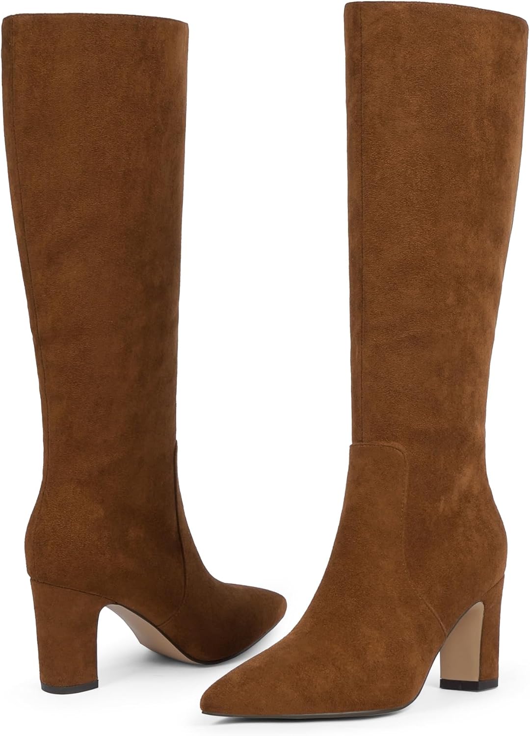 Knee High Boots for Women 3-Inch Chunky Heel Pointed Toe Side Zipper Fall Boots Dressy Comfortable Fashion - Image 8