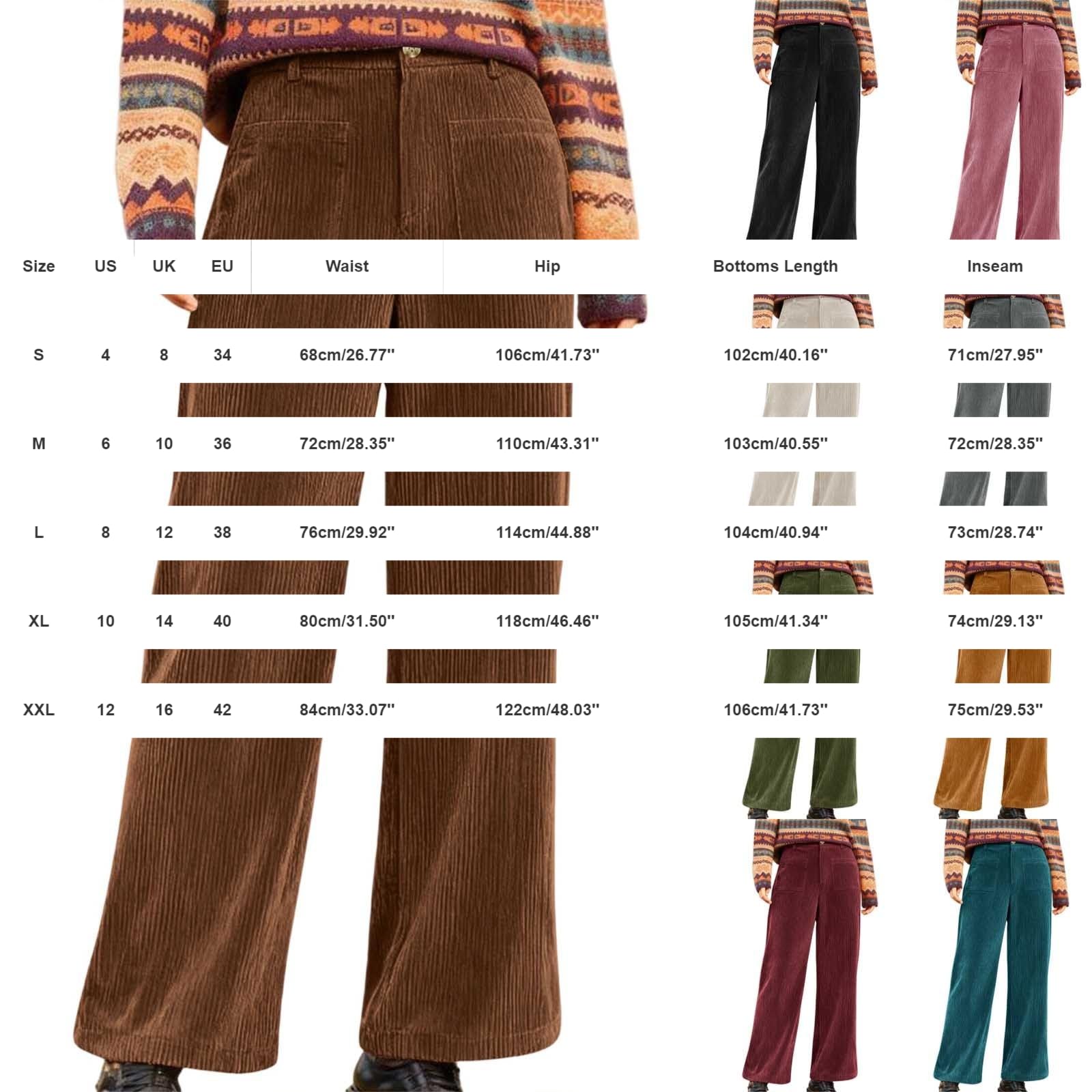 Pantalones de mujer de tela de pana para mujer, pantalones cálidos de pana
